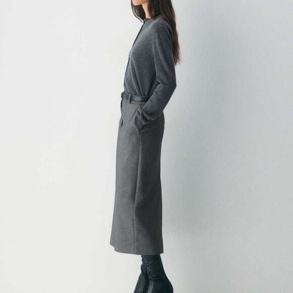 Aritzia Bare Cashmere Crew Cardigan Sweater - Small, Heather Grey Charcoal - Picture 5 of 9